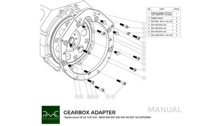 Gearbox Adapter Plate Toyota UZ - BMW GS7D36SG DCT DKG V8