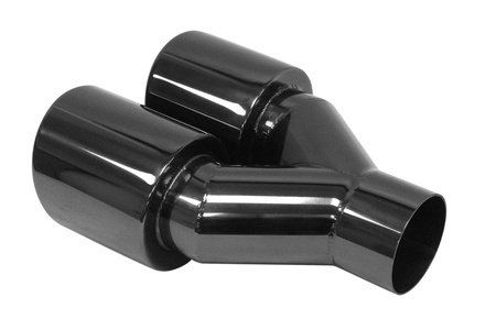 Końcówka Tłumika 89mmx2 wejście 63mm Black Chrome Lewa