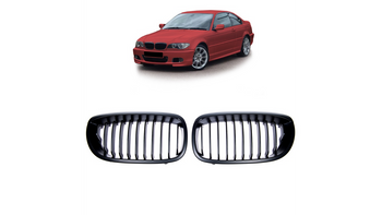 Grill BMW 3 E46 Facelift pojedyncze żeberka Matt Black