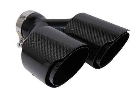 Exhaust Tip 101mmx2 enter 76mm Carbon Gloss Set