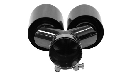 Końcówka Tłumika 101mmx2 wejście 76mm Black Chrome Zestaw
