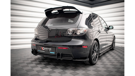 Splitter Mazda 3 I MPS Rear Side Street Pro Black-Red + Gloss Flaps