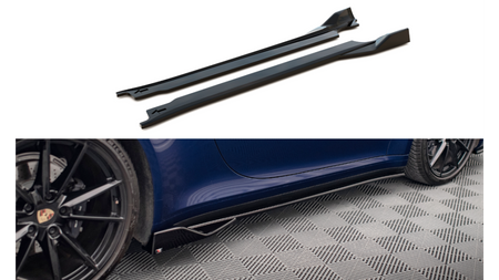 Side Skirts Diffusers V.2 Porsche 911 Carrera Aero / Carrera GTS 992 Gloss Black