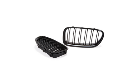 Grill BMW 5 F10 F11 podwójne żeberka Gloss Black