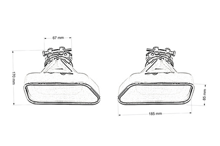 Exhaust Tip 185x85mm enter 67mm BMW F10 Polished Set