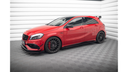 Diffuser Mercedes-Benz A W176 Facelift Side Skirts Street Pro Black + Gloss Flaps