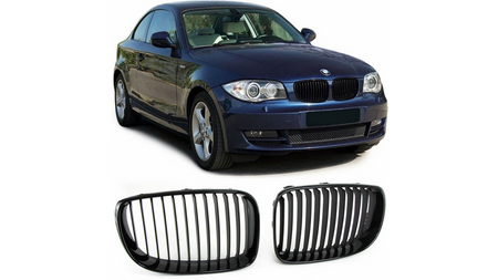 Grill BMW 1 E81 E82 E87 E88 Facelift Single Line Matt Black