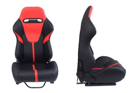 Racing seat R-LOOK II PVC Black Red