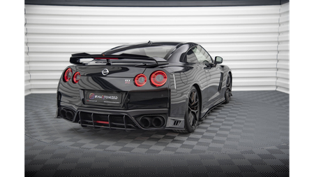 Splitter Nissan GTR R35 Facelift Rear Side Street Pro Black