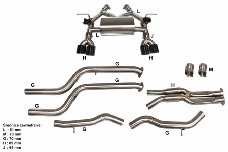 CatBack Exhaust System BMW M3/M4 F80/F82/F83 3.0T 13+ Active