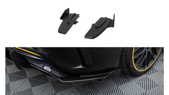 Splitter Mercedes-Benz CLA 45 C117 Facelift Rear Side Street Pro Black-Red + Gloss Flaps
