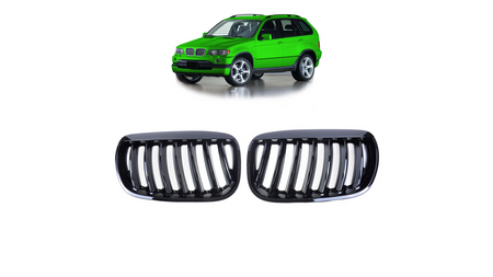 Grill BMW X5 E53 Facelift pojedyncze żeberka Gloss Black