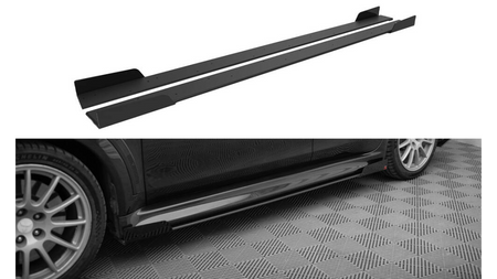 Side Skirts Mitsubishi Lancer EVO X Street Pro Black-Red + Gloss Flaps