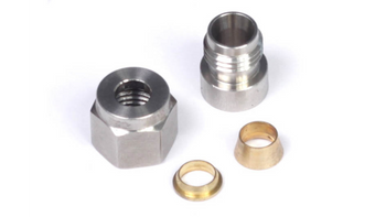 Stainless steel connection flange with a diameter of 1/4 inch