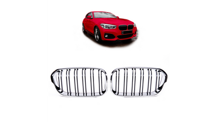 Grill BMW 1 F20 F21 Facelift podwójne żeberka Chrome & Black