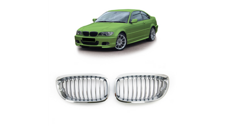 Grill BMW 3 E46 Facelift pojedyncze żeberka Chrome