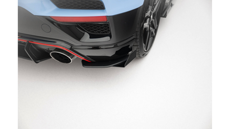 Splitter Hyundai Veloster N Mk2 Rear Side Street Pro Black-Red + Gloss Flaps