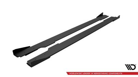 Diffuser Audi A5 8T Facelift Side Skirts Street Pro Black-Red + Gloss Flaps