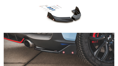 Splitter Hyundai I30 III N Tył Boczne v.6 + Flaps Gloss Black