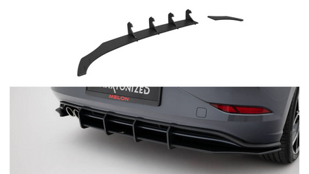 Diffuser Volkswagen Polo GTI Mk6 Facelift Rear Street Pro Black-Red