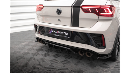 Splitter Volkswagen T-Roc Facelift R R-Line Rear Central with Diffuser Gloss Black