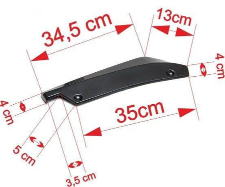 Universal Car Rear Bumper Lip Splitter Diffuser Chin Spoiler Canard Deflector Black