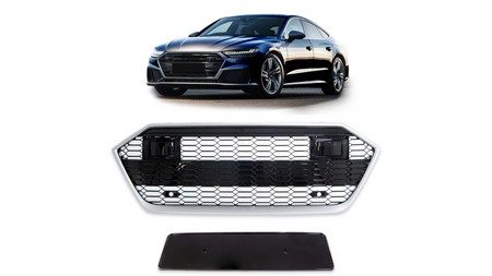 Grill Audi A7 C8 Silver & Gloss Black