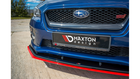 Splitter Subaru WRX STI Front v.4 Gloss Black + Red