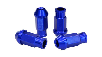 Wheel Lug Nuts Alu M12x1.25 50mm Blue