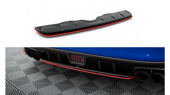 Splitter Subaru WRX STI Rear Central v.2 Red + Gloss Black