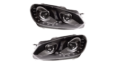 Headlights Halogen Chrome suitable for VW GOLF VI 2009-2012