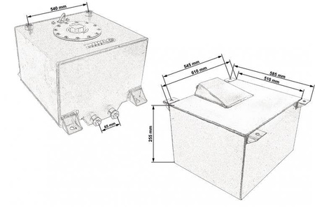 Zbiornik paliwa 80L TurboWorks Aluminiowy
