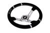 Steering wheel SLIDE 350mm offset:90mm Suede Silver