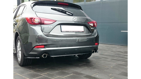 Splitter Mazda 3 III Facelift Rear Central with Diffuser Gloss Black