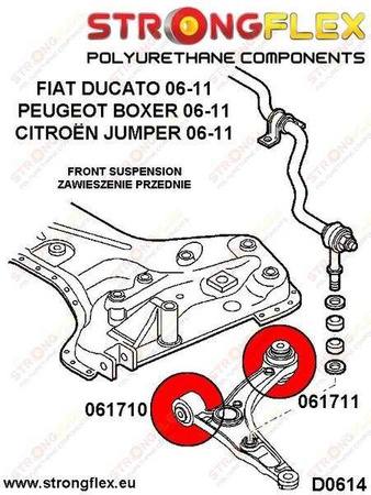 Front wishbone front bush