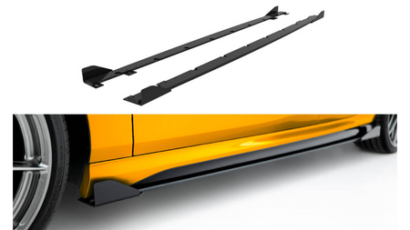 Side Skirts BMW 1 F70 M-Pack Street Pro Black + Gloss Flaps