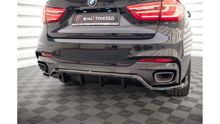 Splitter BMW X6 F16 M-Pack Rear Central with Diffuser Gloss Black