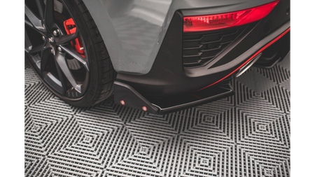 Splitter Hyundai I30 III Facelift N Rear Side v.1 + Flaps Gloss Black