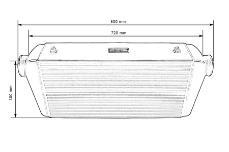 Intercooler TurboWorks 600x300x150 wejście 3,5" Czarny