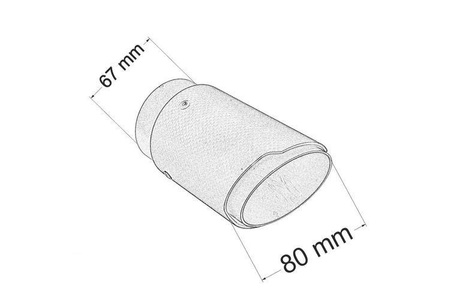 Końcówka tłumika 80mm wejście 67mm Carbon Matt