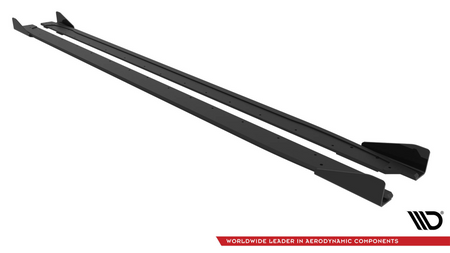 Dokładka Audi A3 S-Line S3 8Y Facelift Progi Street Pro Black-Red + Gloss Flaps