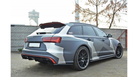 Splitter Audi RS6 C7 Rear Side Gloss Black