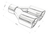 Exhaust Tip 80mmx2 enter 60mm Polished