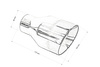 Exhaust Tip 102mm enter 60mm Polished Burn