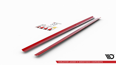 Diffuser Volkswagen Polo VI GTI Side Skirts Red