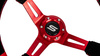 Kierownica SLIDE 350mm offset:90mm Zamsz Red