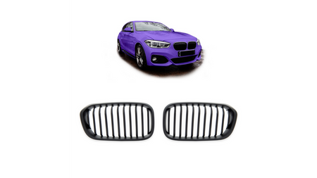 Grill BMW 1 F20 F21 Facelift pojedyncze żeberka Matt Black