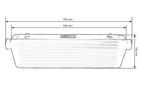 TurboWorks Intercooler 550x180x65 inlet 2.25" Bar and Plate Black