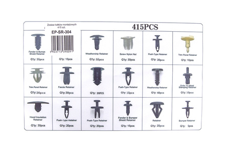 Zestaw Kołków Spinek Montażowych 415 szt