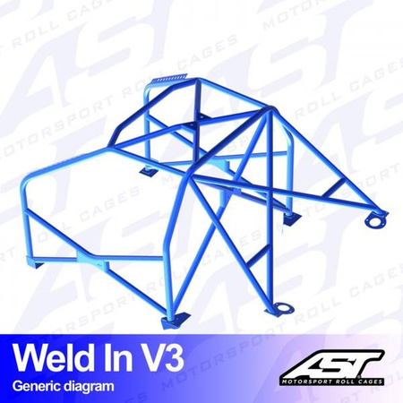 Roll Cage BMW (E34) 5-Series 4-doors Sedan RWD WELD IN V3